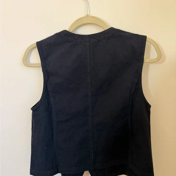 Toast Cotton Linen Canvas Waistcoat Top - Picture 3 of 4
